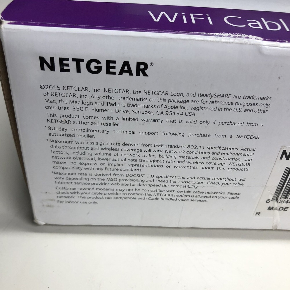 Netgear C3700 WiFi Cable Modem Router N600, dOCSIS 3.0 Cable Modem - Picture 2 of 5